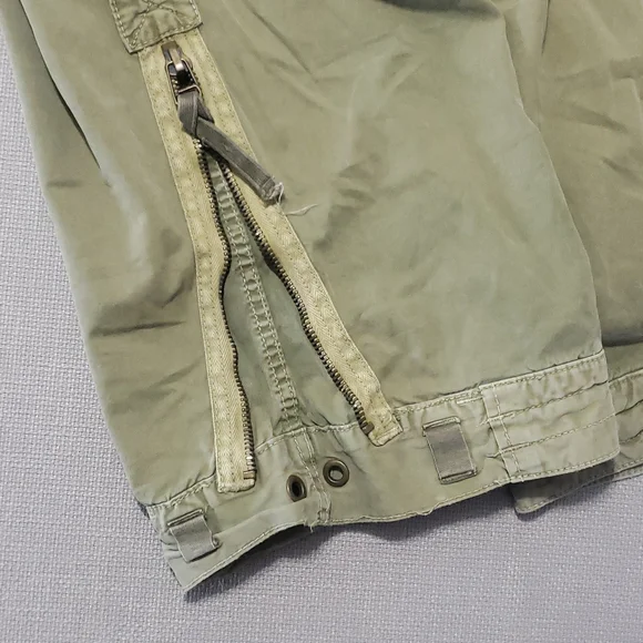 Abercrombie and Fitch Vintage Army Green Paratroop Cargo Pants Men' Size Medium - Picture 9 of 17